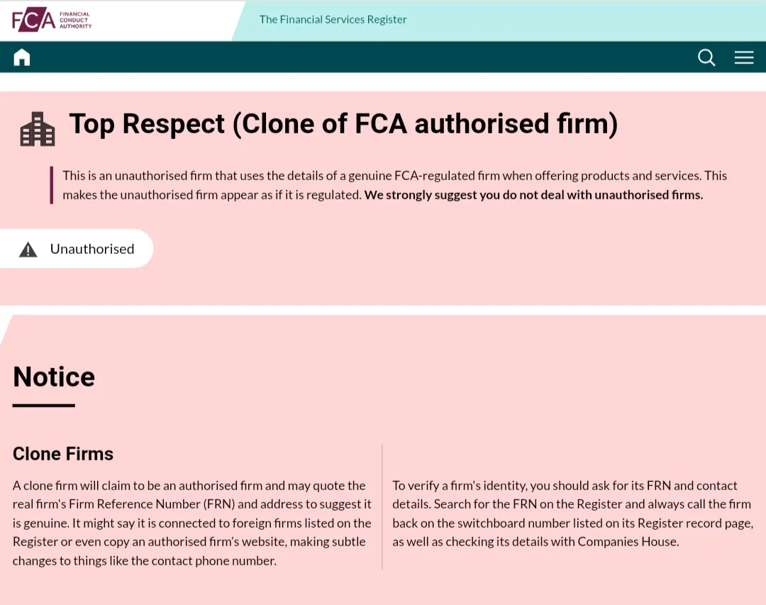 FCA-Warnung