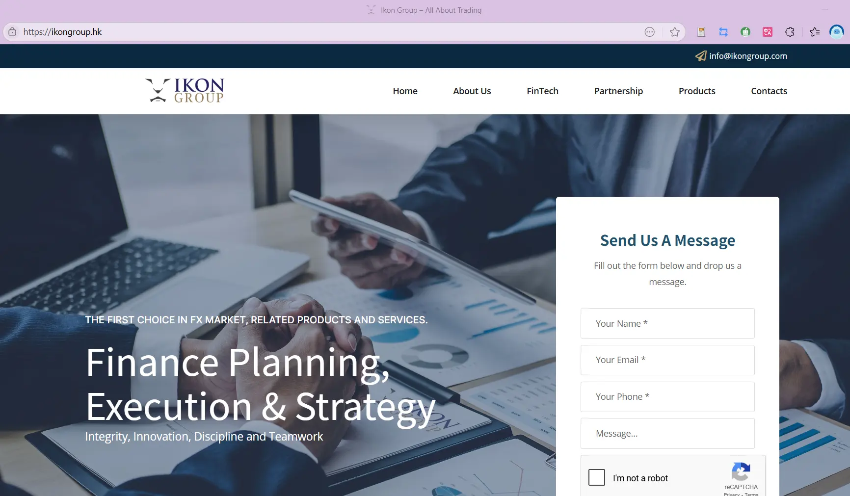 Page d'accueil de IKON Group