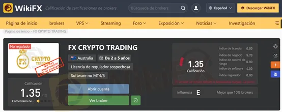 screenshot of WikiFX