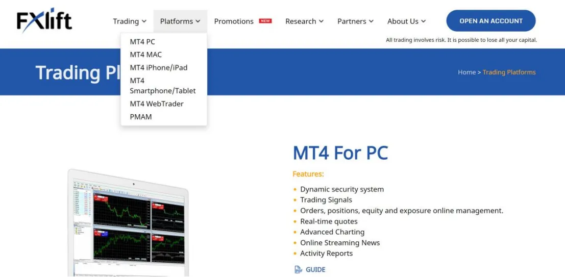 Trading Platform Available
