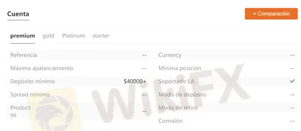 Tipos de cuenta Tipos de cuenta