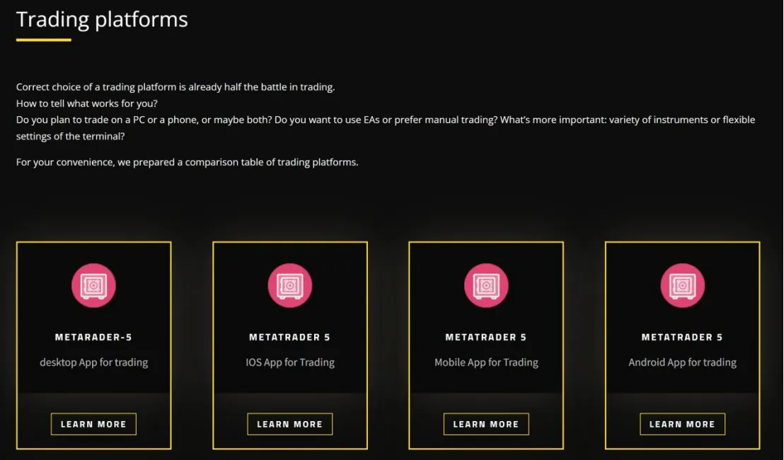 Trading Platform Available