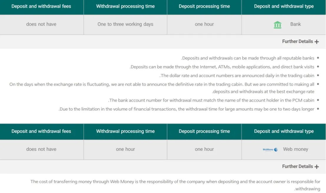 Deposit & Withdrawal Deposit & Withdrawal