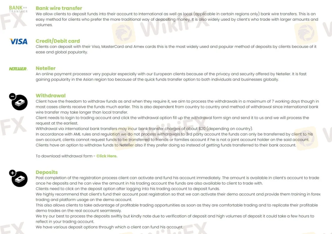 Deposit & Withdrawal