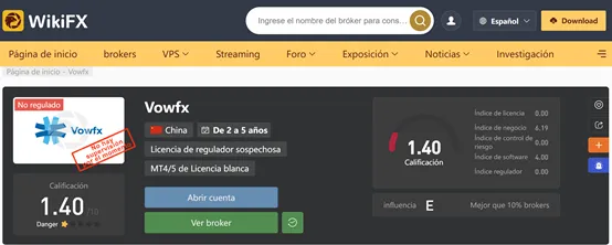 captura de pantalla de WikiFX