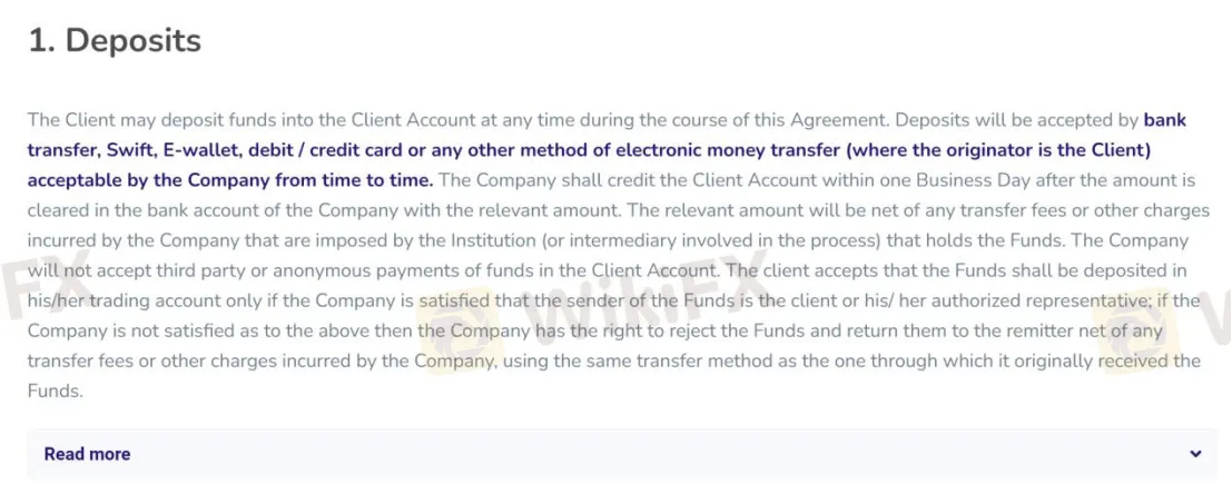 Deposit & Withdrawal