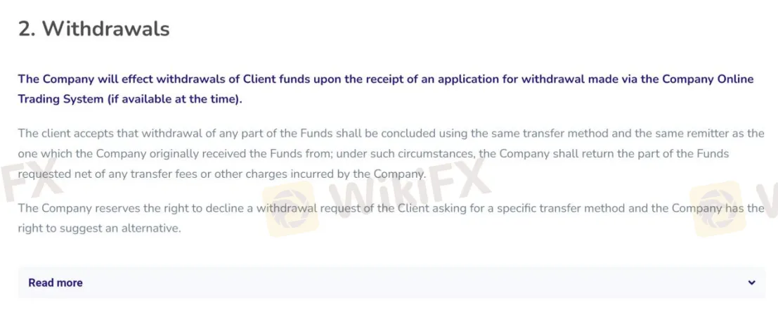 Deposit & Withdrawal