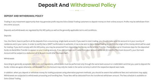 deposit and withdrawal