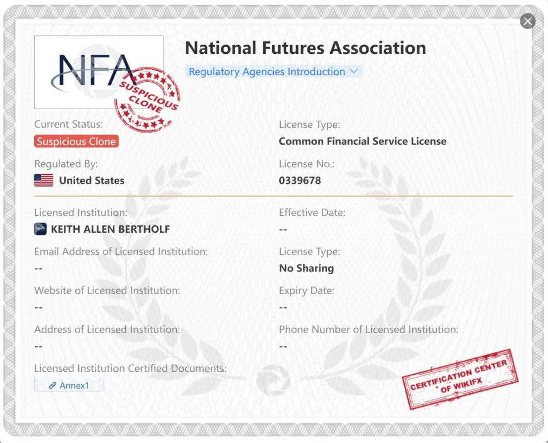 National Futures Association - NFA license