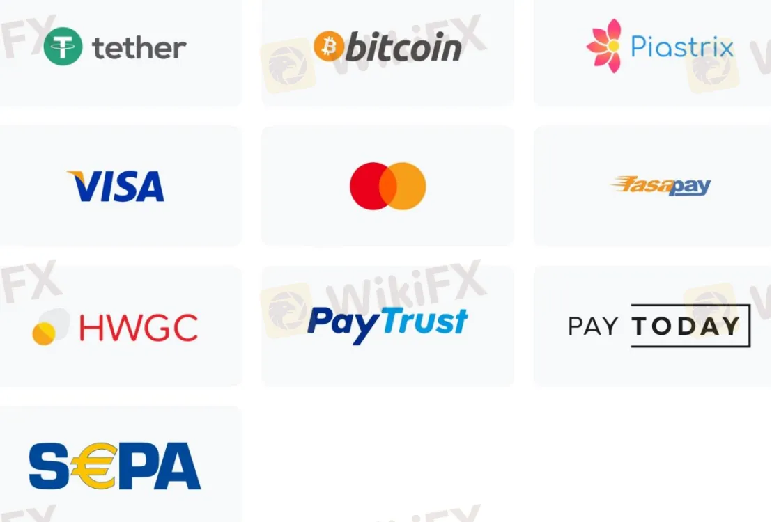 Deposit & Withdrawal logos