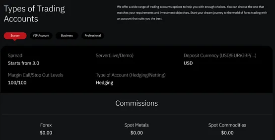 account types account types