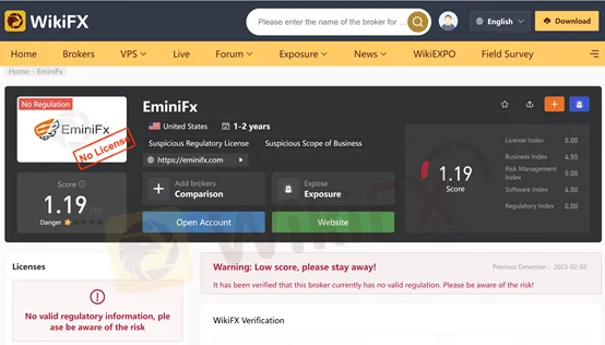 screenshot of WikiFX