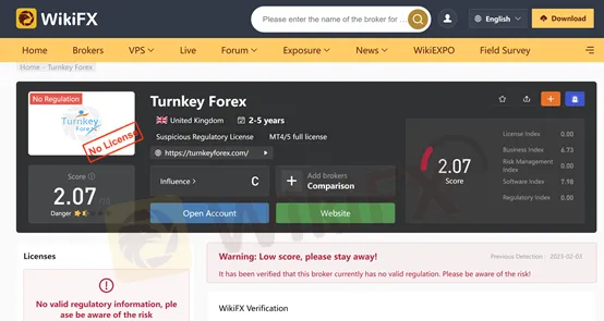 screenshot of WikiFX