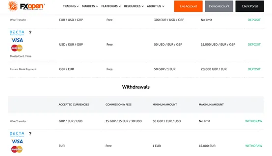 deposit and withdrawal deposit and withdrawal