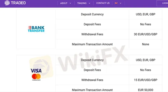 deposit and withdrawal