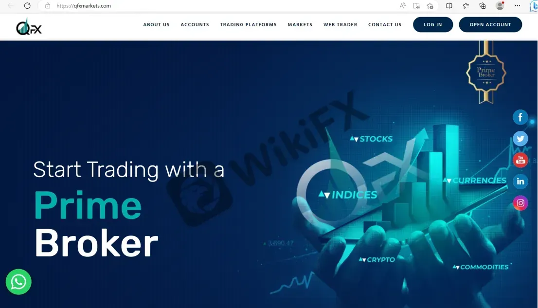 QFX's website QFX's website