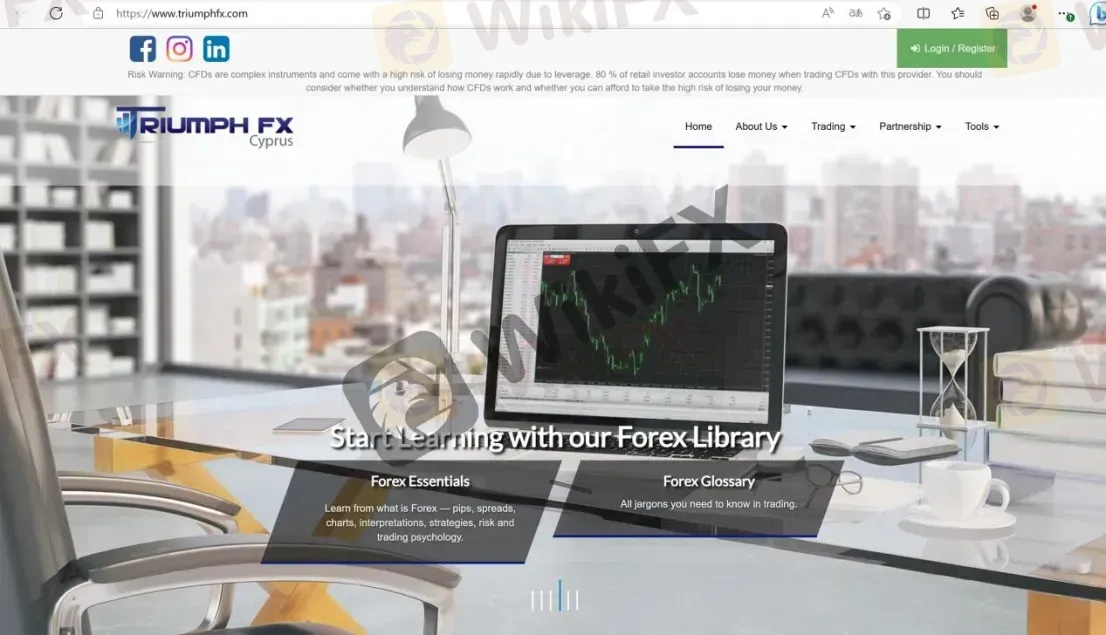 TriumphFX's website TriumphFX's website