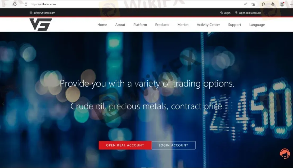 V5 Forex Global's website