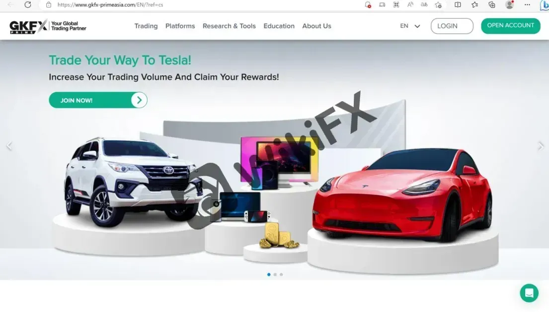 GKFX Prime's websitesi GKFX Prime's websitesi