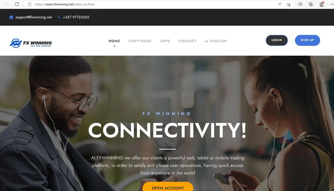 FXWINNING's website