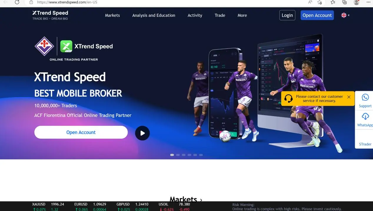XTrend Speed's website