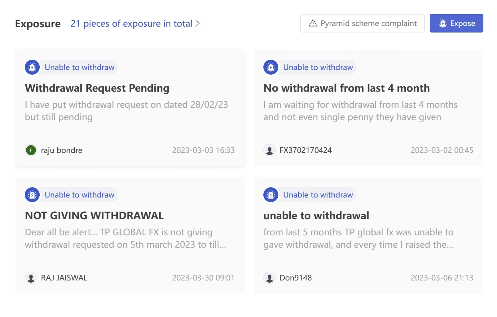 User Exposure on WikiFX User Exposure on WikiFX