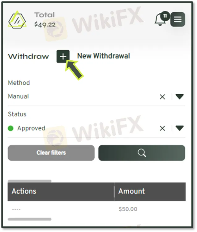 Step 1: Tap on Withdrawals