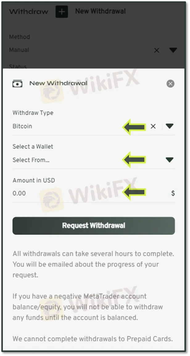 Step 5: Tap on Request Withdrawal