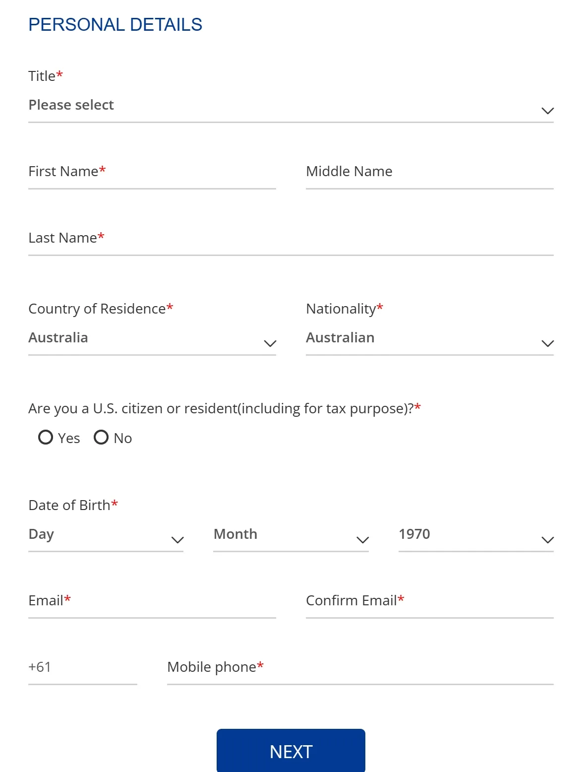 Step 2: fill in personal details Step 2: fill in personal details