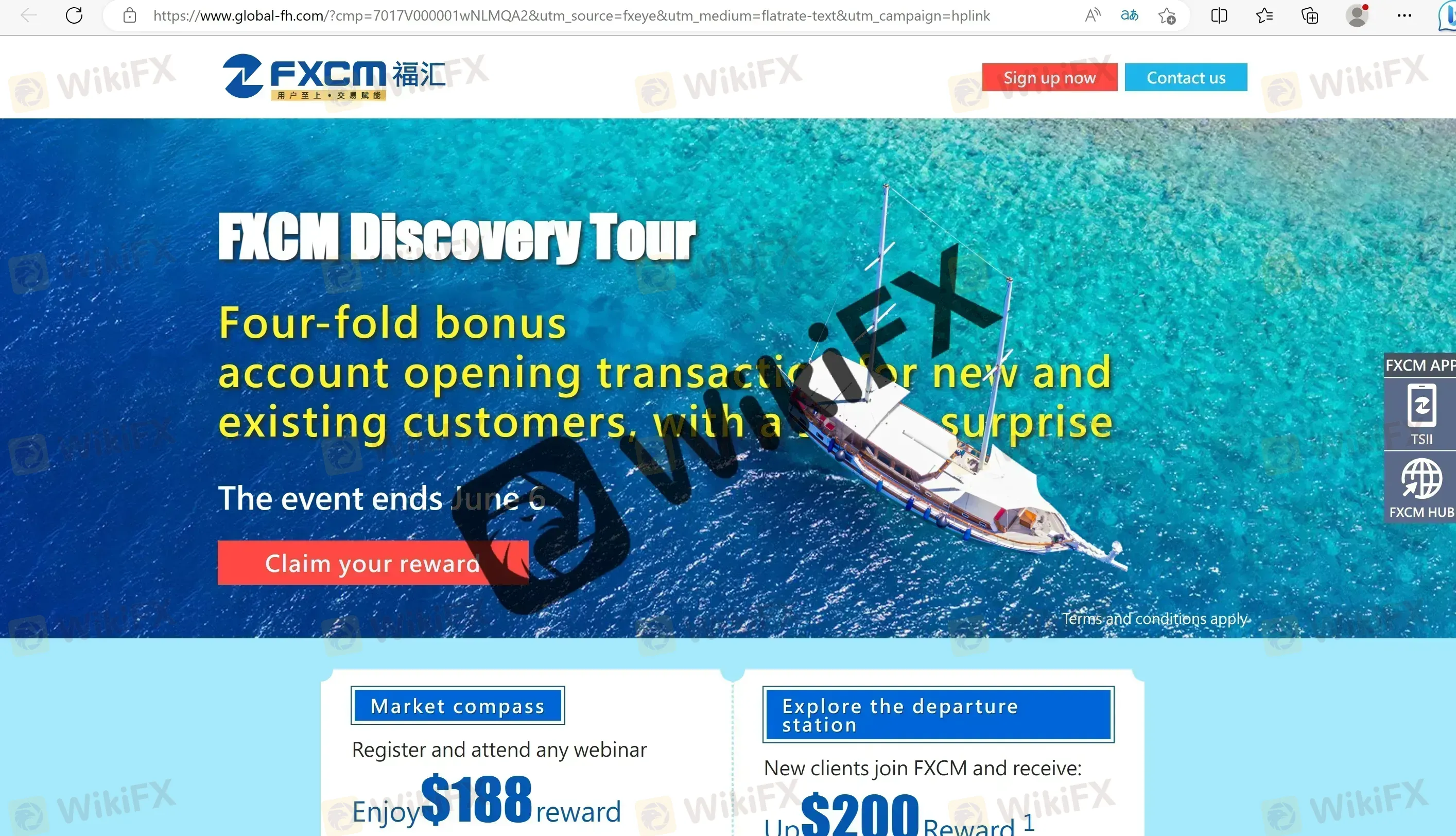 FXCM's website FXCM's website