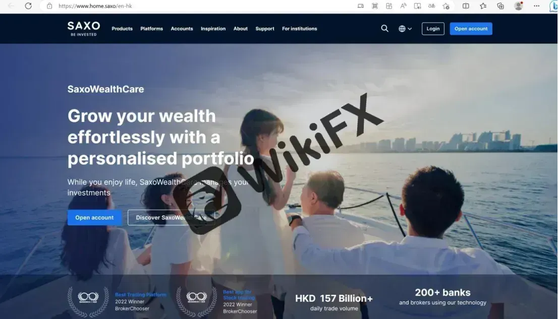 Saxo's website Saxo's website