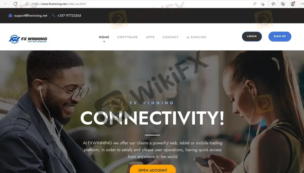 FXWINNING's website