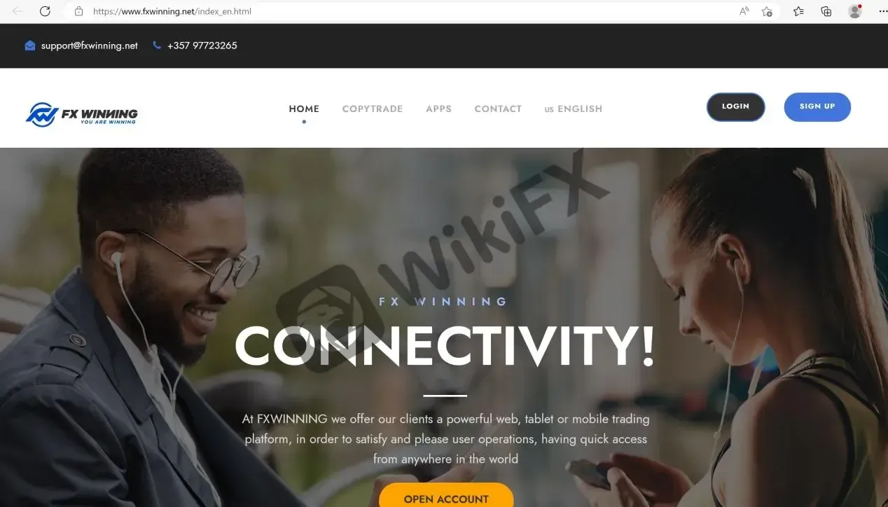 FXWINNING's website