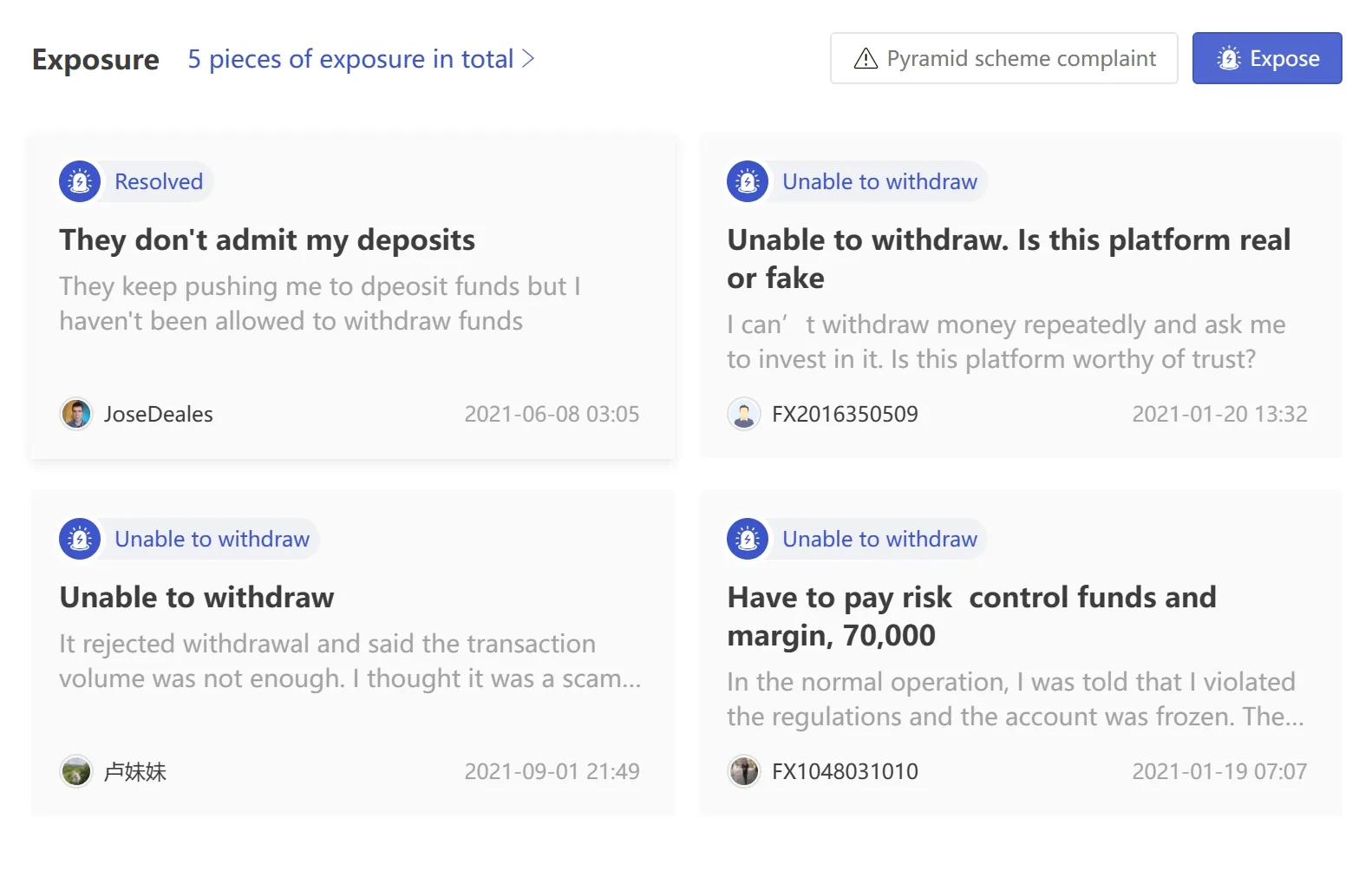 User Exposure on WikiFX User Exposure on WikiFX