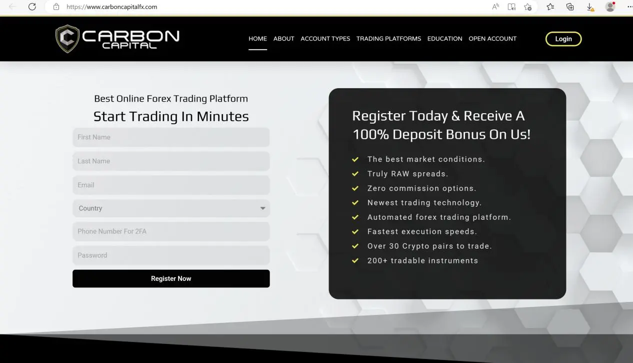CARBON CAPITAL's home page