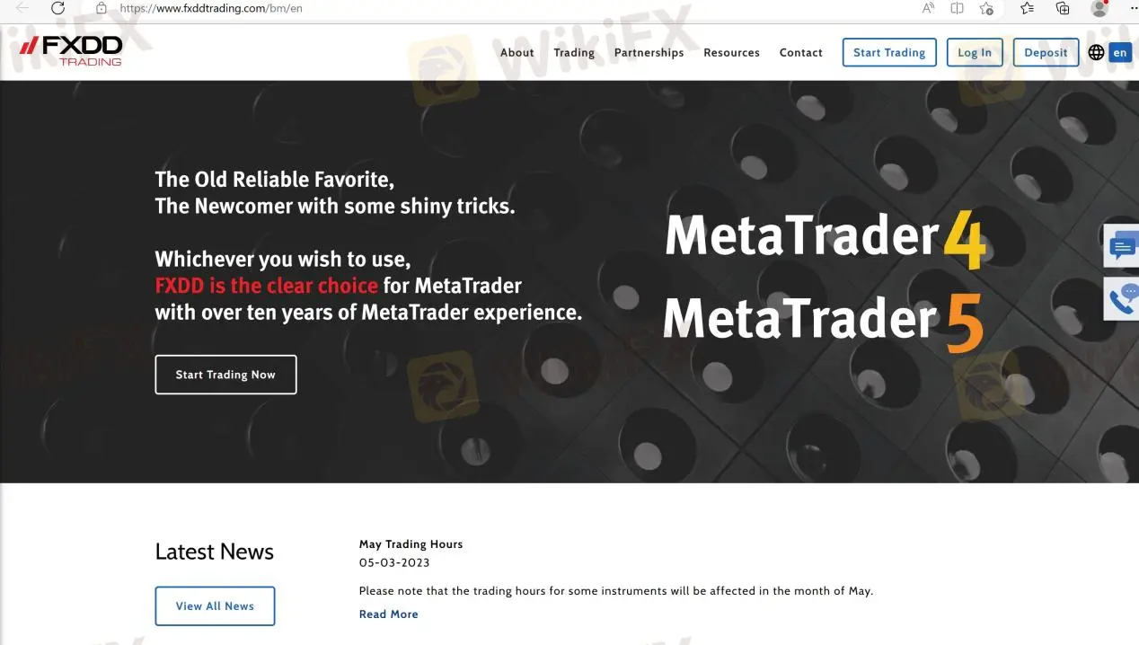 FXDD's home page