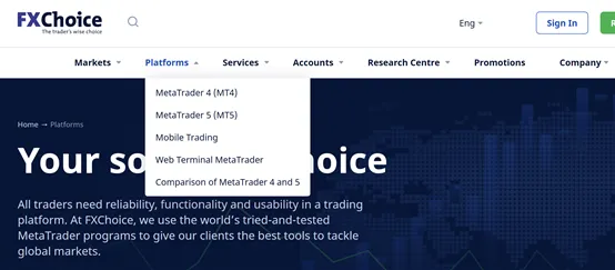 Trading platform(s) Trading platform(s)