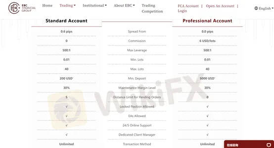 account types account types