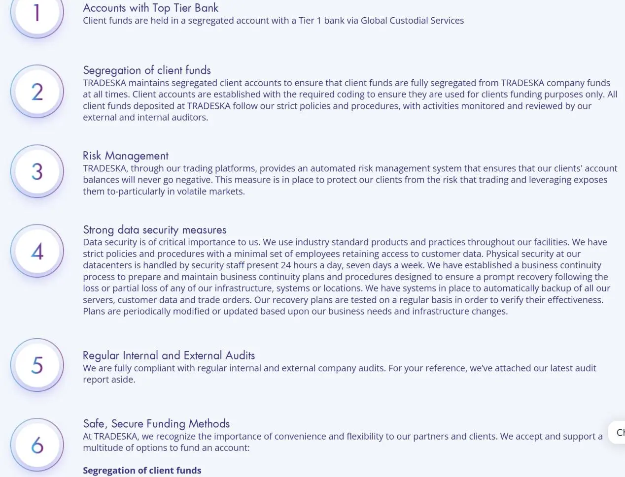 TRADESKA's protection measures TRADESKA's protection measures