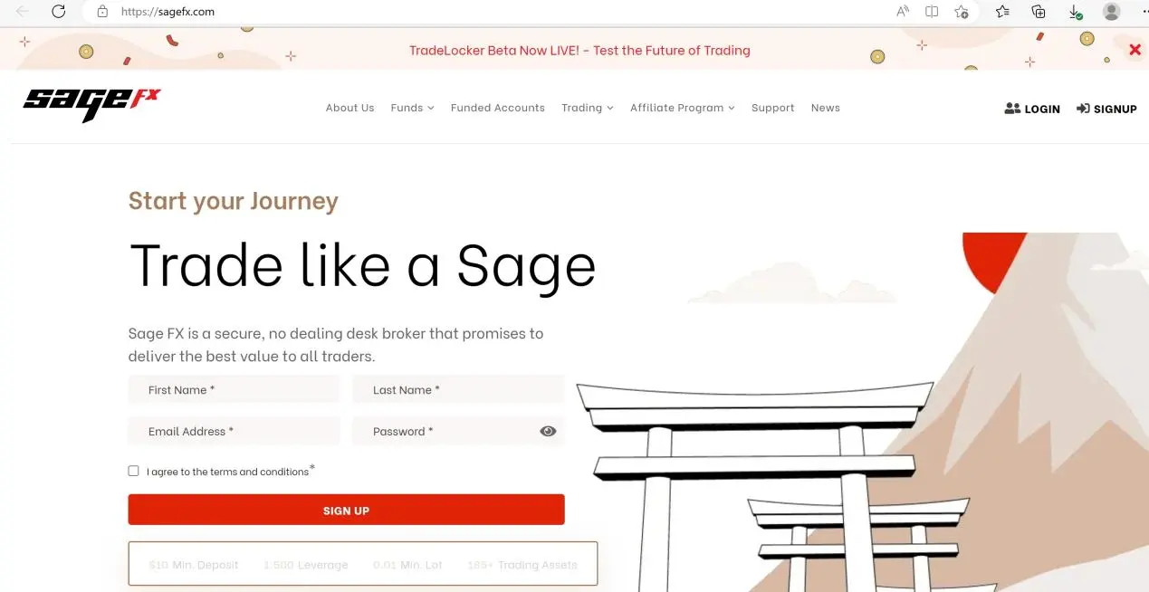 Sage FX's home page