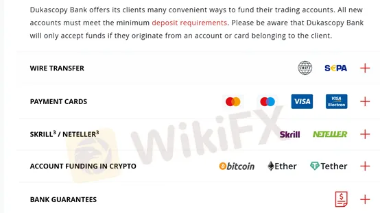 deposit and withdrawal methods