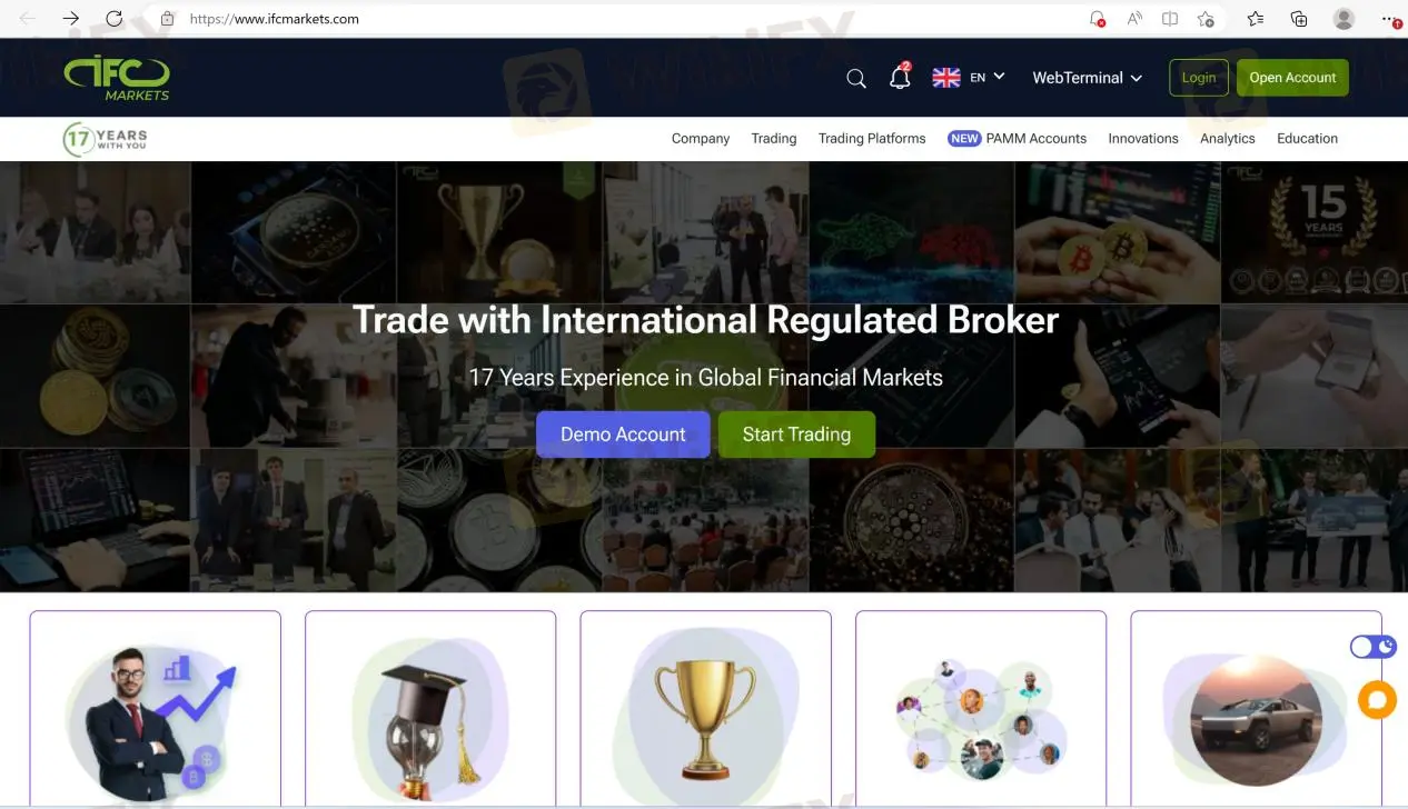 IFC Markets' home page