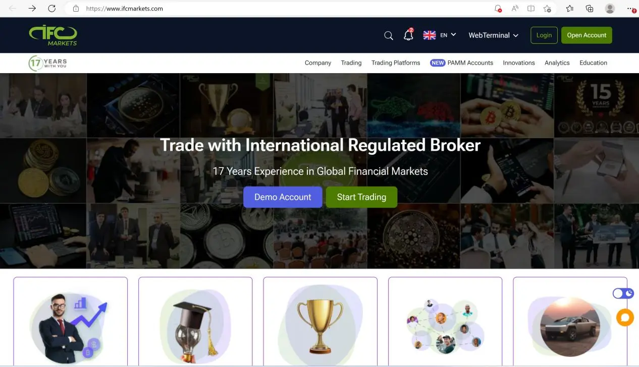 IFC Markets' home page