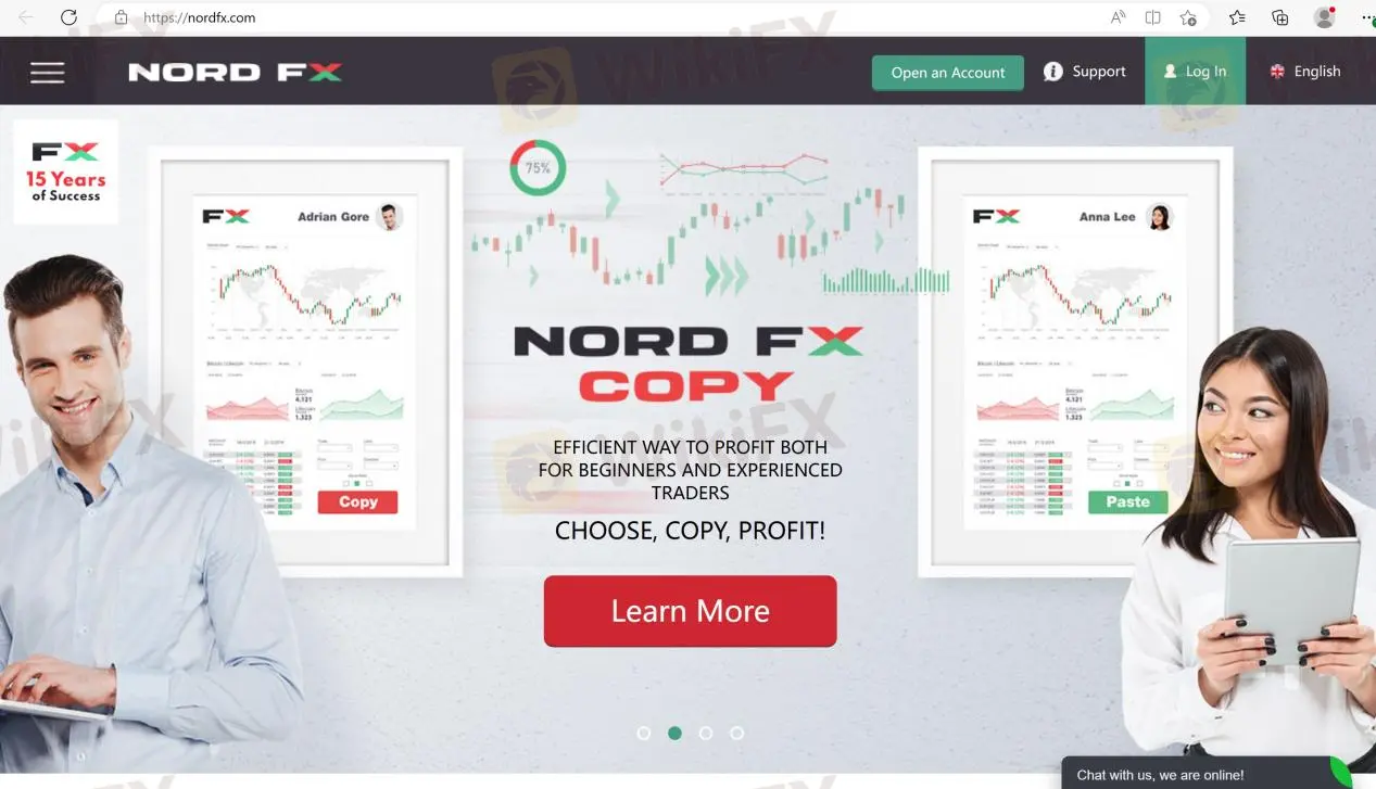NordFXs home page