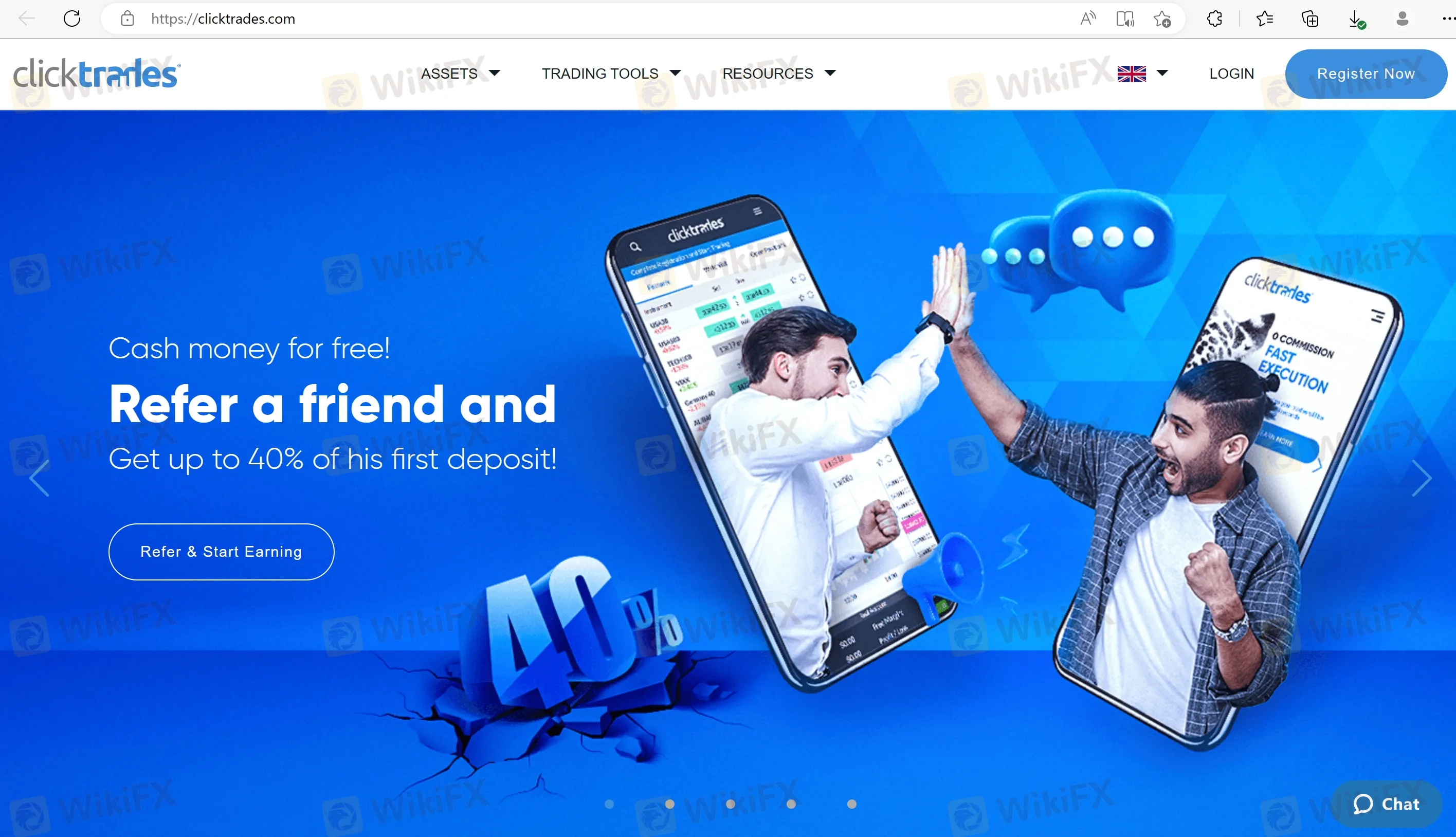 ClickTrades' home page