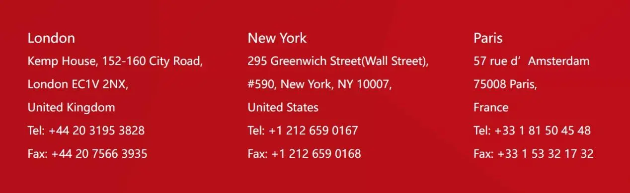 Contact London, NewYork and Paris Contact London, NewYork and Paris