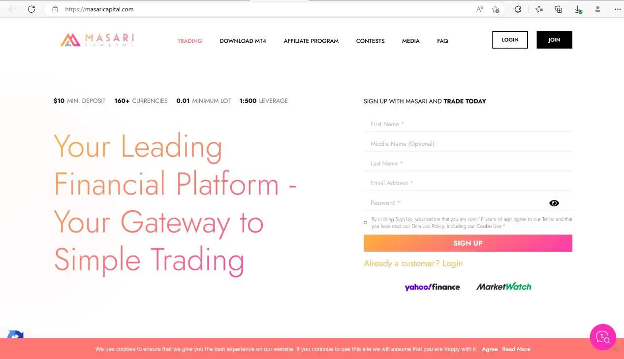 Masari Capital's home page Masari Capital's home page