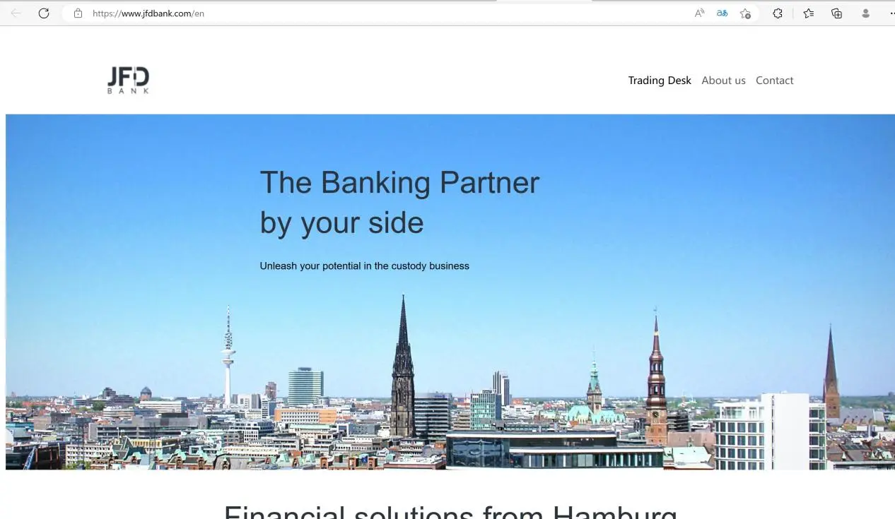 JFD Bank's home page
