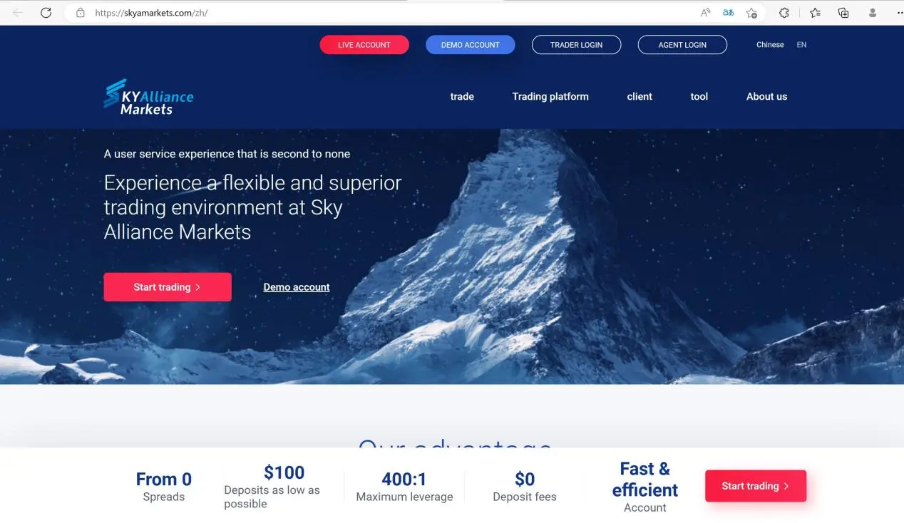 Sky Alliance Markets' home page Sky Alliance Markets' home page