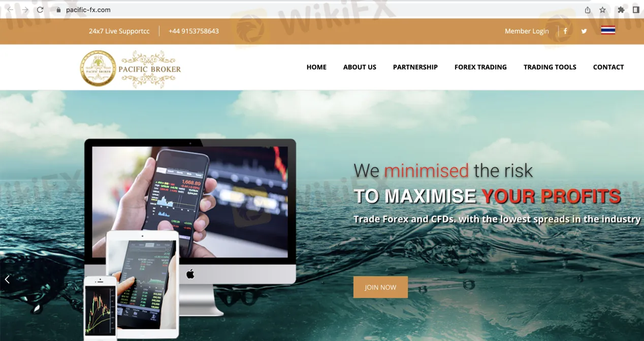 Pacific Broker‘s home page